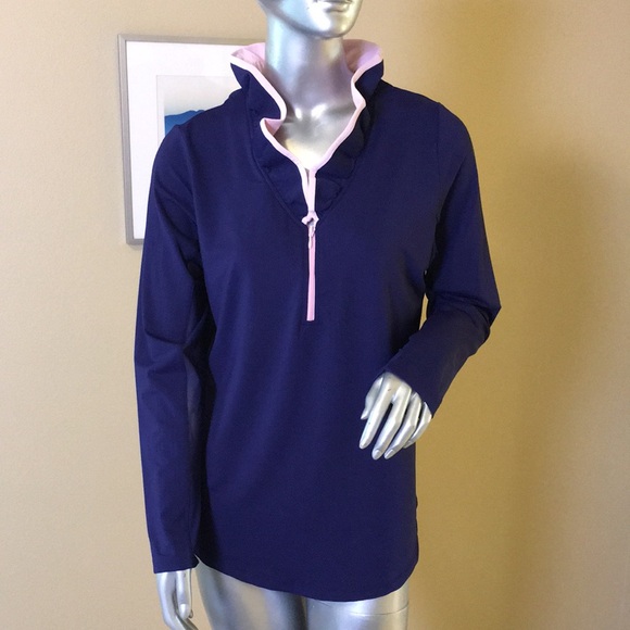 G LIFESTYLE GOLF BY GOTTEX Portrait Collar Zip Neck Shirt - UPF 50+, Long Sleeve - Picture 1 of 15